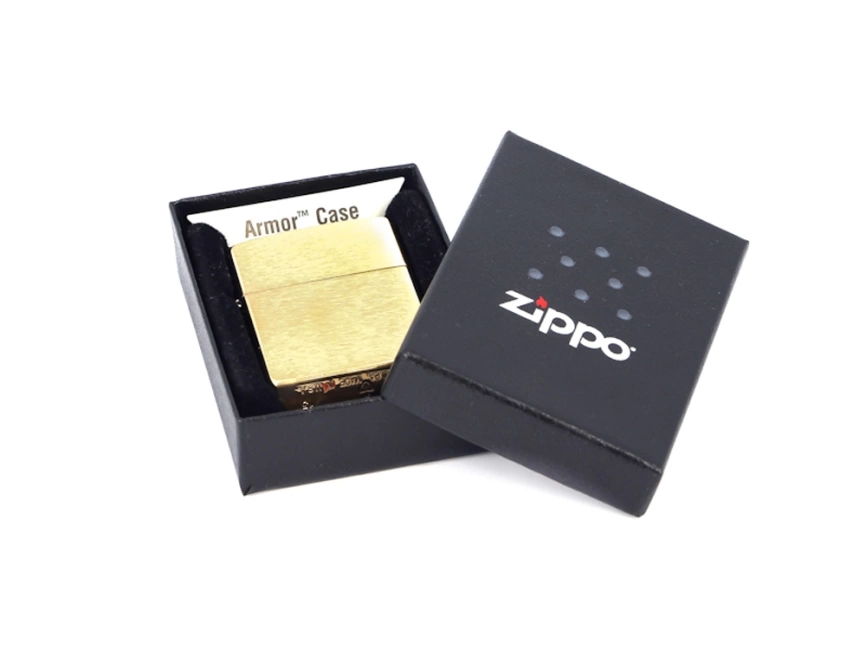 Зажигалка ZIPPO Armor™ с покрытием Brushed Brass, латунь/сталь, золотистая, матовая, 38x13x57 мм фото 5