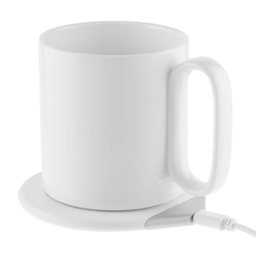 Кружка с подогревом и беспроводной зарядкой dualBase, белая фото 1