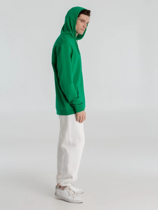 Толстовка с капюшоном унисекс Hoodie, зеленая, размер XXL фото 17