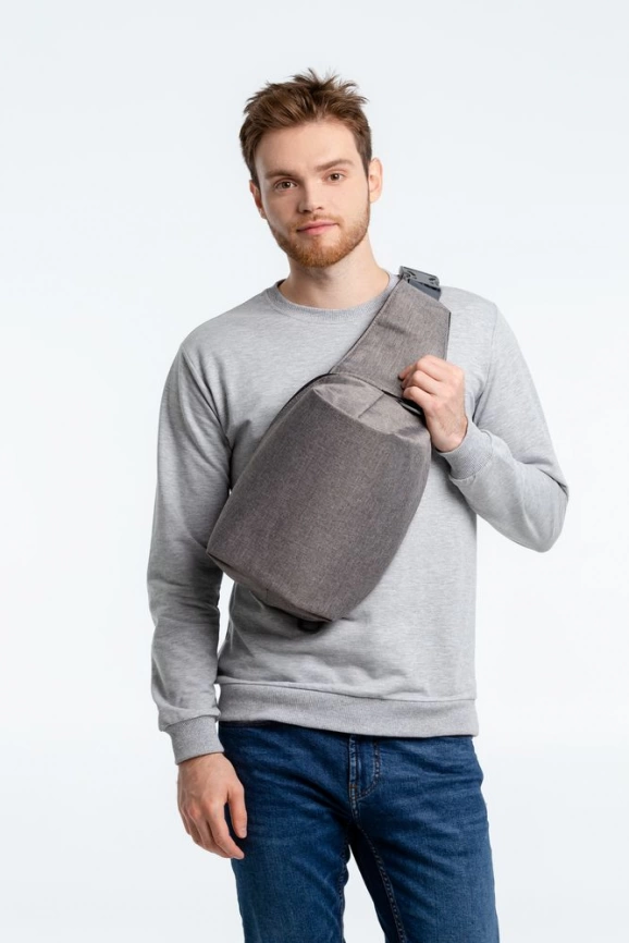 Рюкзак на одно плечо Tweed, серый фото 9