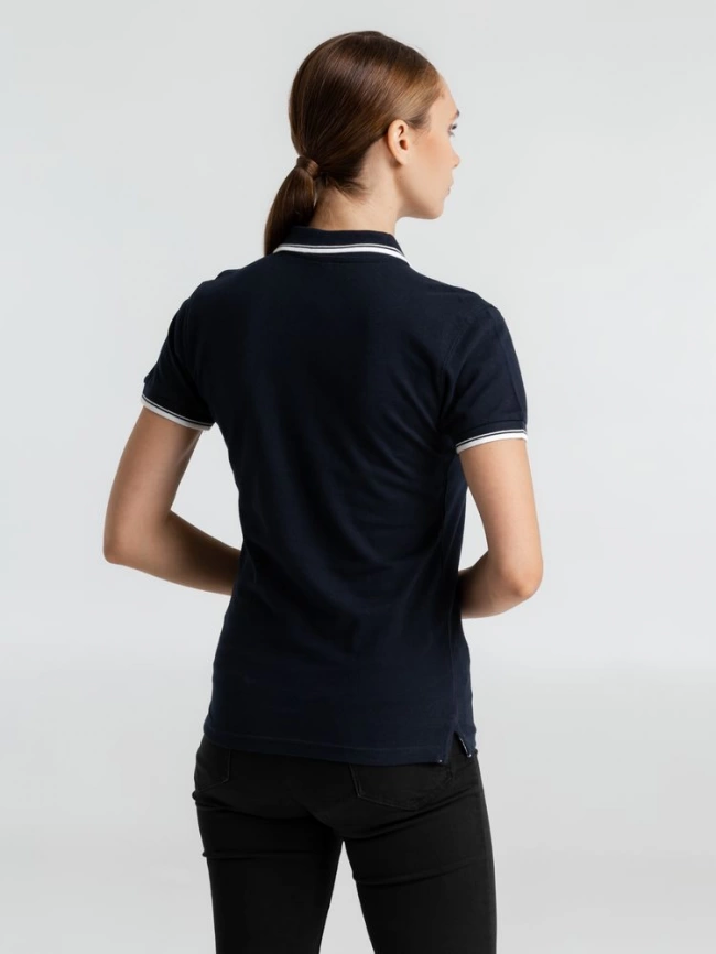 Рубашка поло женская Practice women 270 темно-синяя с белым, размер M фото 10