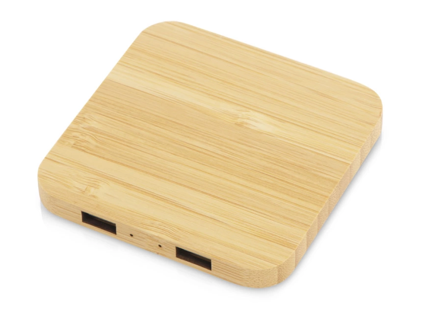 USB-хаб с беспроводной зарядкой из бамбука Plato фото 1