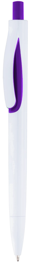 Ручка шариковая FOCUS, белая с фиолетовым фото 1