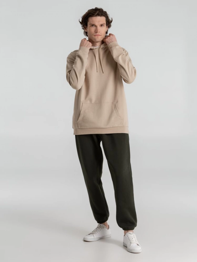 Толстовка с капюшоном унисекс Hoodie, бежевая, размер 3XL фото 12