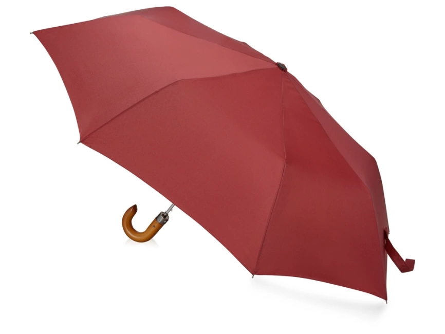 Зонт складной Cary, полуавтоматический, 3 сложения, с чехлом, бордовый фото 2