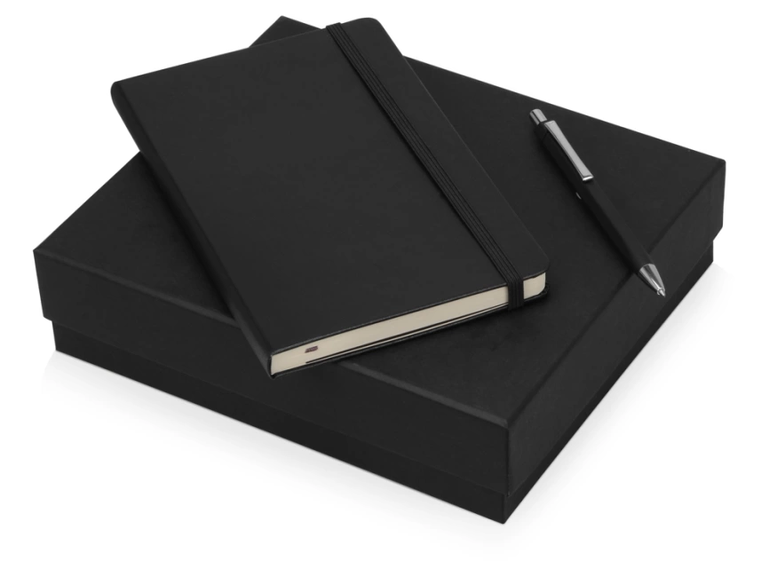 Подарочный набор Moleskine Hemingway с блокнотом А5 и ручкой, черный фото 2