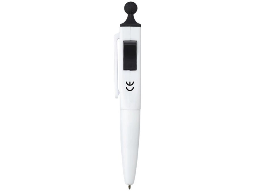 Ручка шариковая Clic Pen, белая с черным фото 2