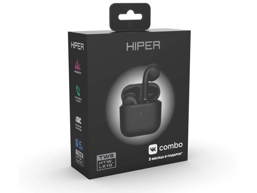 Беспроводные наушники HIPER TWS Lazo X10 Black (HTW-LX10) Bluetooth 5.3 гарнитура, Черный фото 2