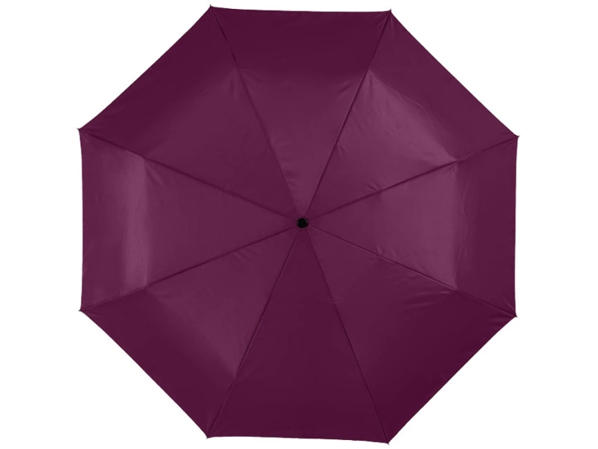 Зонт Alex трехсекционный автоматический 21,5, бургунди/серебристый фото 2