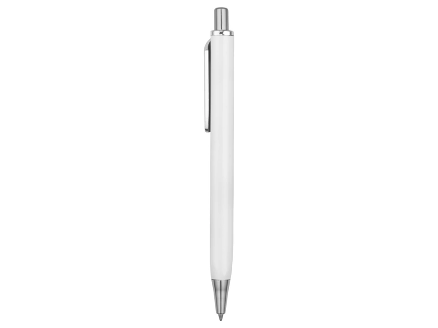 Ручка металлическая шариковая трехгранная Riddle, белый/серебристый фото 3