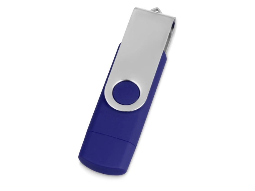 USB/micro USB-флешка 2.0 на 16 Гб Квебек OTG, синий фото 3