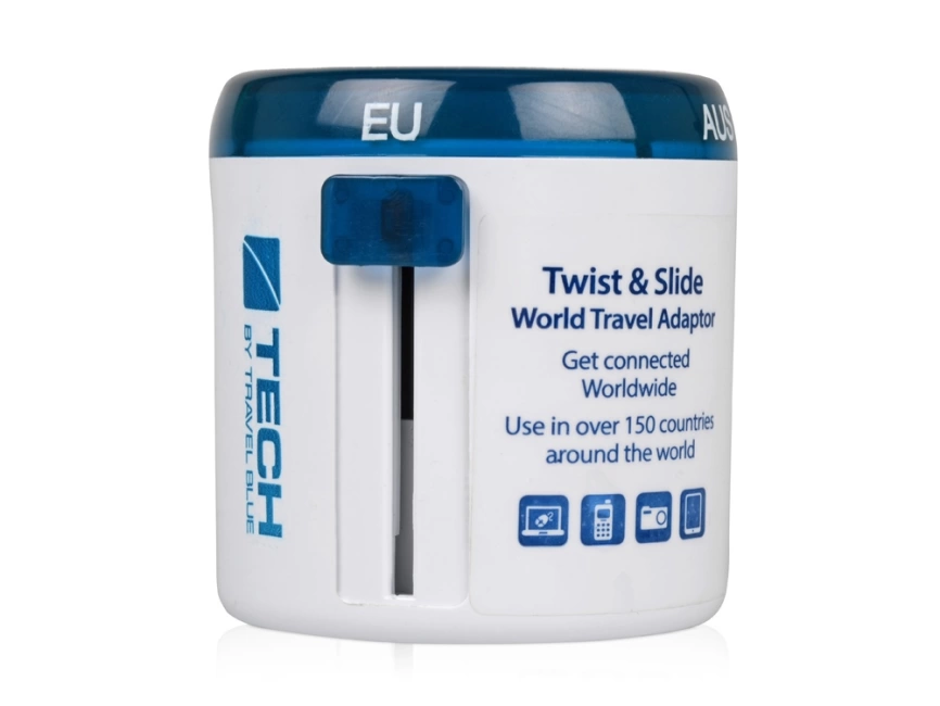 Адаптер Travel Blue Twist & Slide Travel Adaptor, голубой/белый фото 6