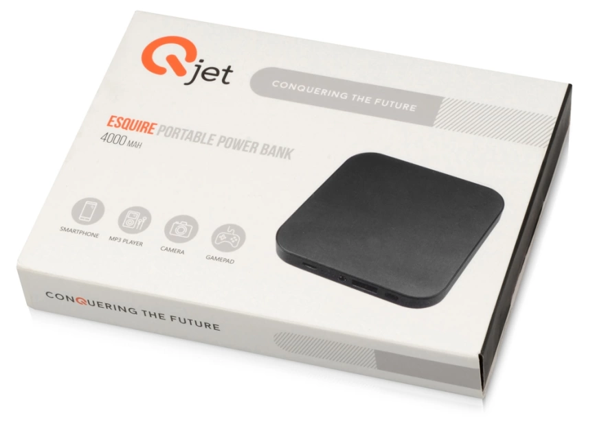 Портативное зарядное устройство на 4000 mAh с литий-полимерной батареей в компактном корпусе из металла, черный фото 8