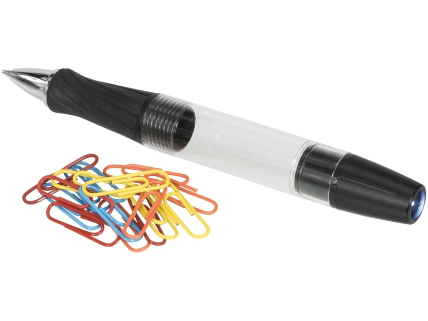 Королевская шариковая ручка со светодиодами и скрепками, черный фото 2