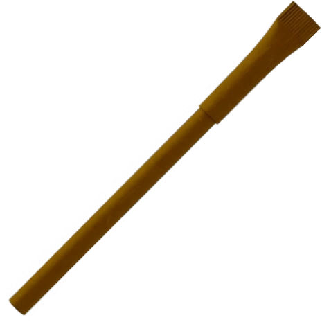 Ручка картонная KRAFT с колпачком, коричневая фото 1