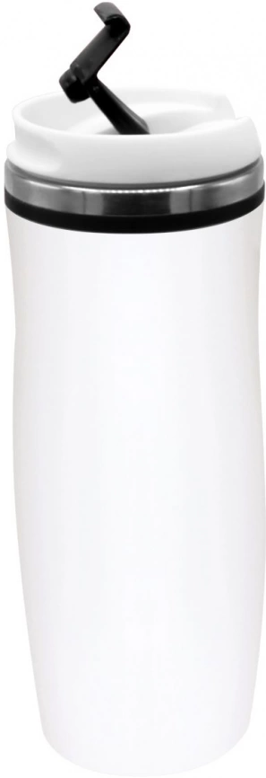 Термокружка Latte 420 мл, белая с чёрным фото 2