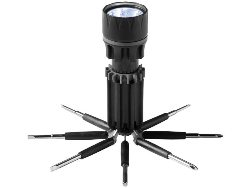 Фонарик с отвертками Spidey 8 в 1, черный фото 3