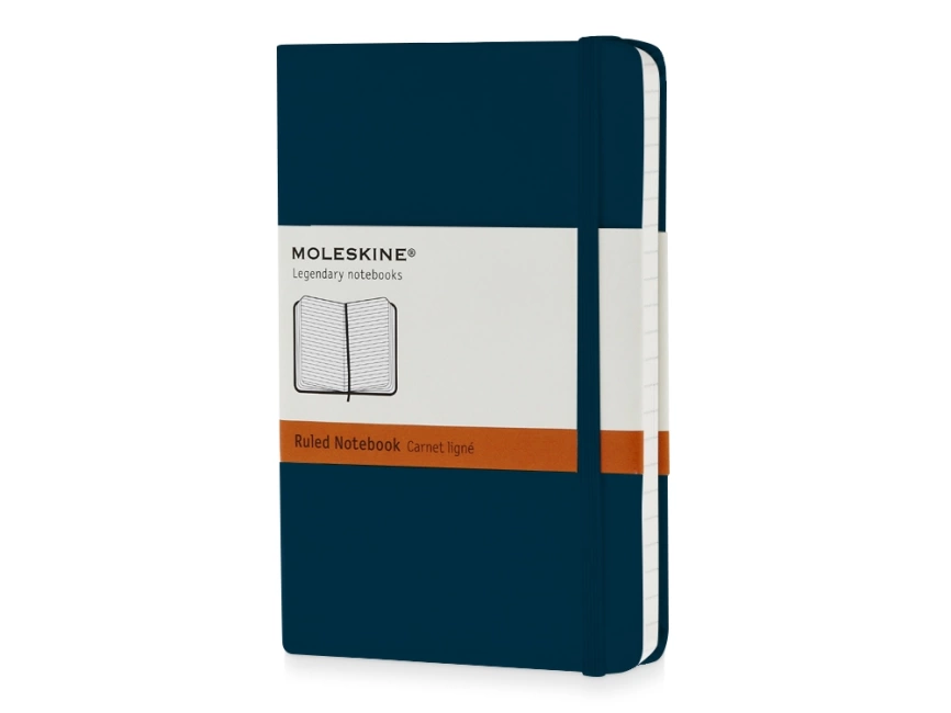 Записная книжка Moleskine Classic (в линейку) в твердой обложке, Pocket (9x14см), голубой сапфир фото 1