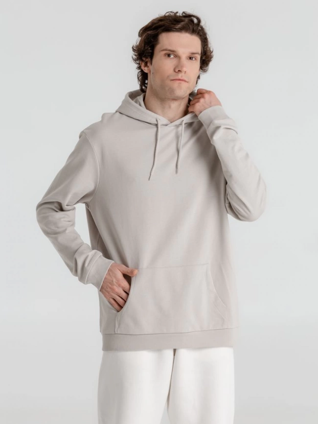 Толстовка с капюшоном унисекс Hoodie, дымчато-серая, размер 3XL фото 11