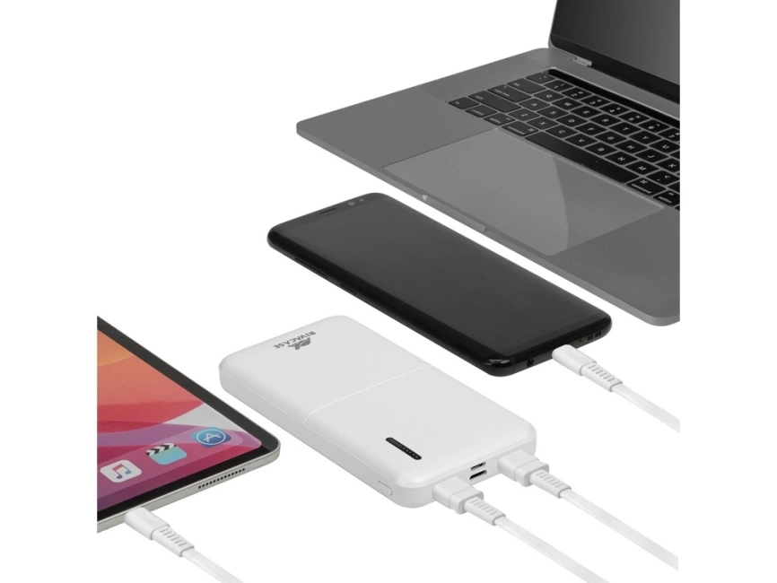 RIVACASE VA2532 (10000 мАч) QC/PD 20W внешний аккумулятор с дисплеем, белый 12/48 фото 13