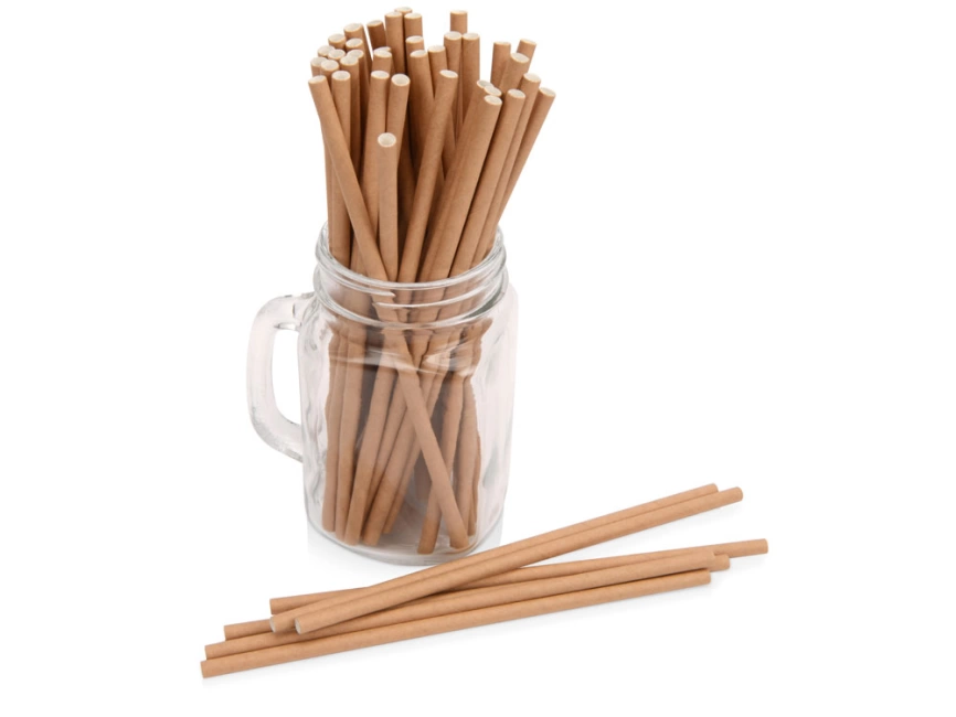Набор крафтовых трубочек Kraft straw, 100 шт. фото 1