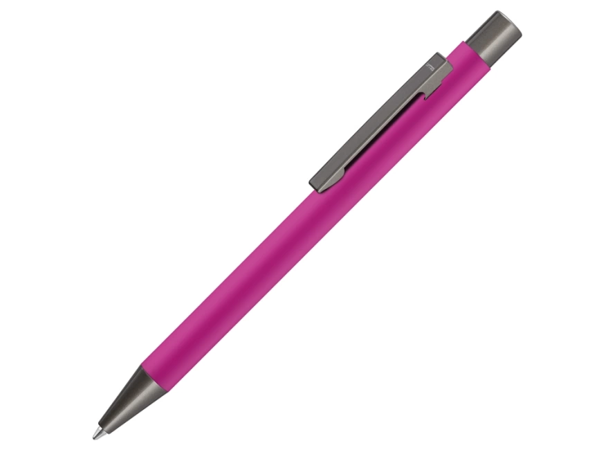Ручка шариковая UMA STRAIGHT GUM soft-touch, с зеркальной гравировкой, розовый фото 1