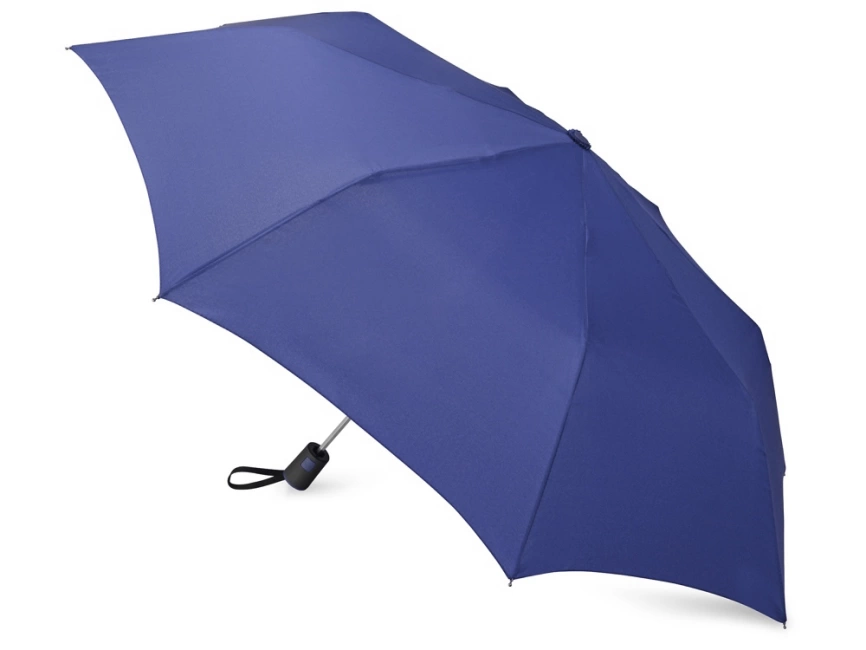Зонт складной Irvine, полуавтоматический, 3 сложения, с чехлом, темно-синий фото 2