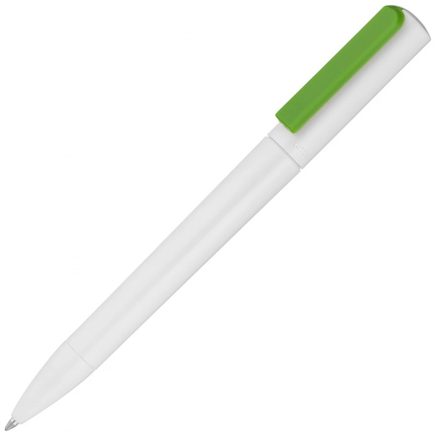 Ручка шариковая Split White Neon, белая с зеленым фото 1