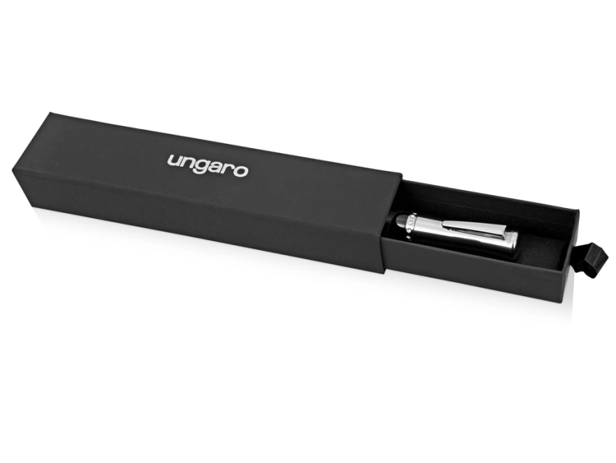 Ручка шариковая Ungaro модель Ovieto в футляре, черный/серебристый фото 7