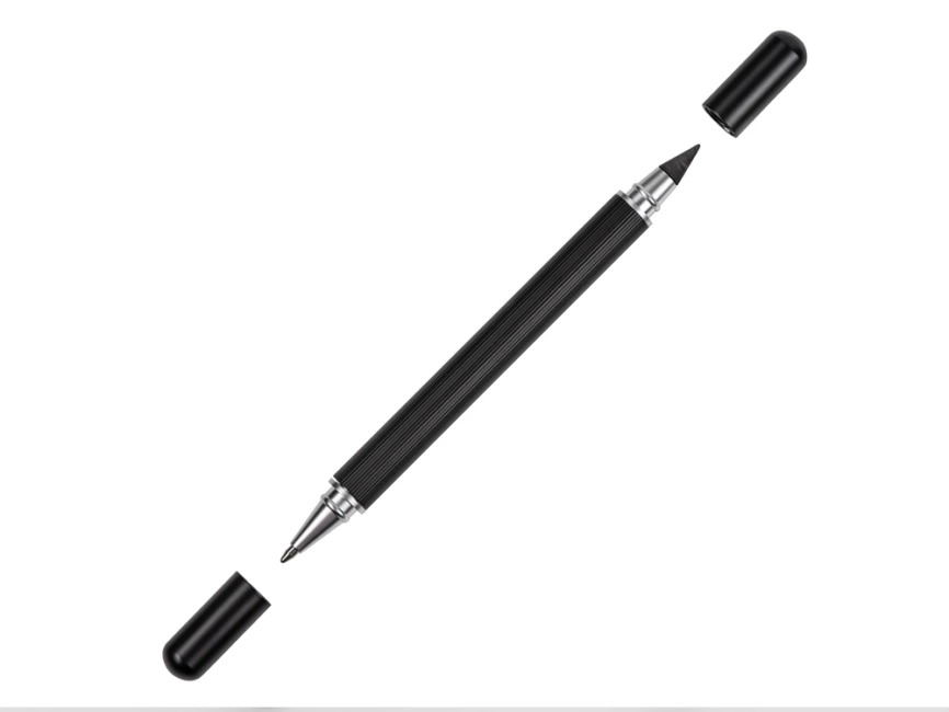 Металлическая ручка и вечный карандаш Van Gogh с рельефным покрытием, черный фото 1