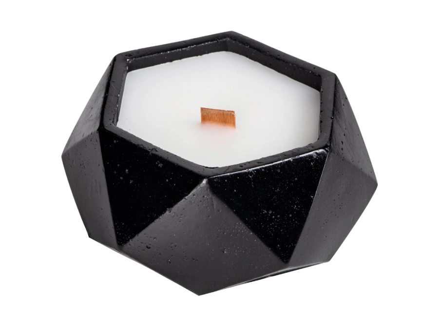 Свеча в декоративном стакане Geometry, черный фото 2