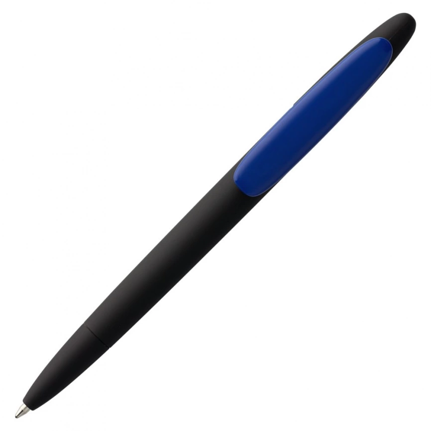 Ручка шариковая Prodir DS5 TRR-P Soft Touch, черная с синим фото 4