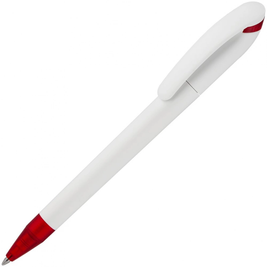Ручка шариковая Beo Sport, белая с красным фото 4
