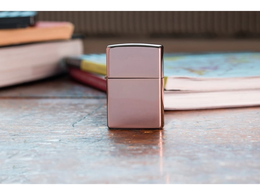 Зажигалка ZIPPO Classic с покрытием High Polish Rose Gold, латунь/сталь, розовое золото, 38x13x57 мм фото 6