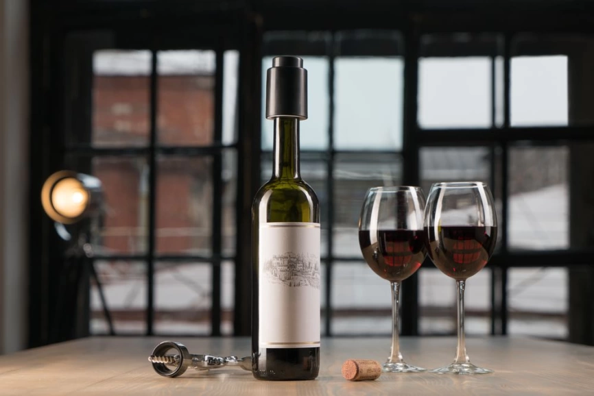 Пробка для бутылки Wine Keeper, вакуумная, черная фото 6