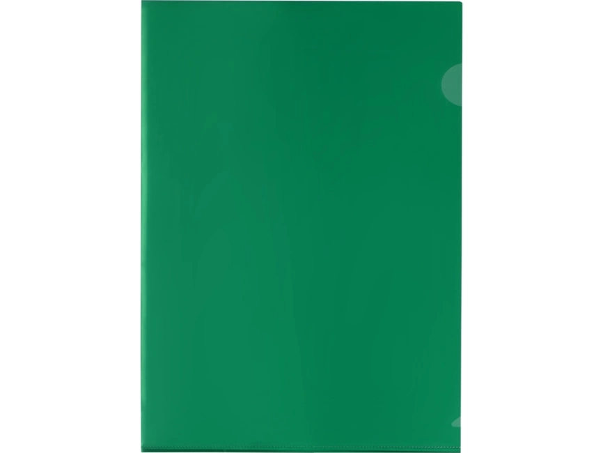Папка-уголок прозрачный формата А4  0,18 мм, зеленый глянцевый фото 3