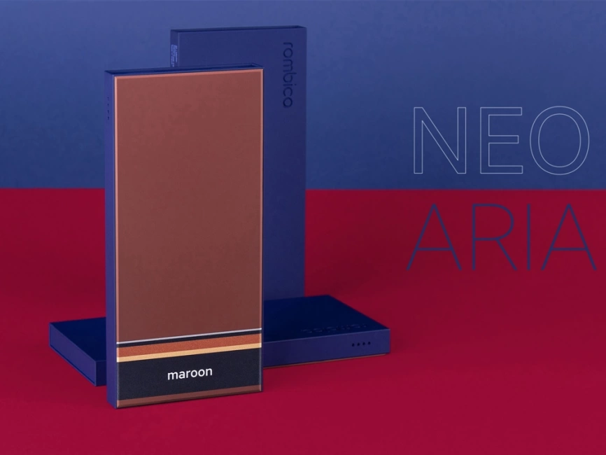 Внешний аккумулятор Rombica NEO ARIA Maroon, 10000мАч, Soft-touch, PD, QCharge, Type-C, бордовый/син фото 5