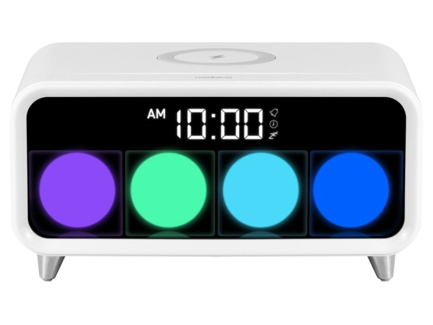 Часы с беспроводным зарядным устройством Rombica Timebox 1, белый фото 2