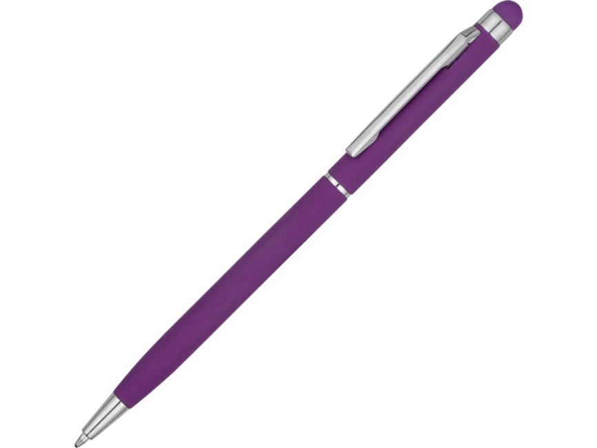Ручка-стилус шариковая Jucy Soft с покрытием soft touch, фиолетовый фото 1