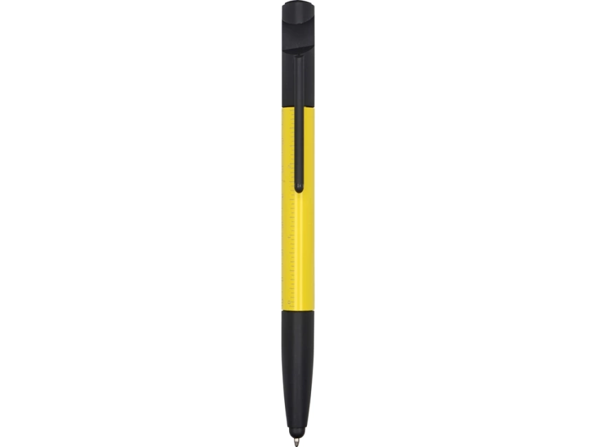 Ручка-стилус металлическая шариковая многофункциональная (6 функций) Multy, желтый фото 2
