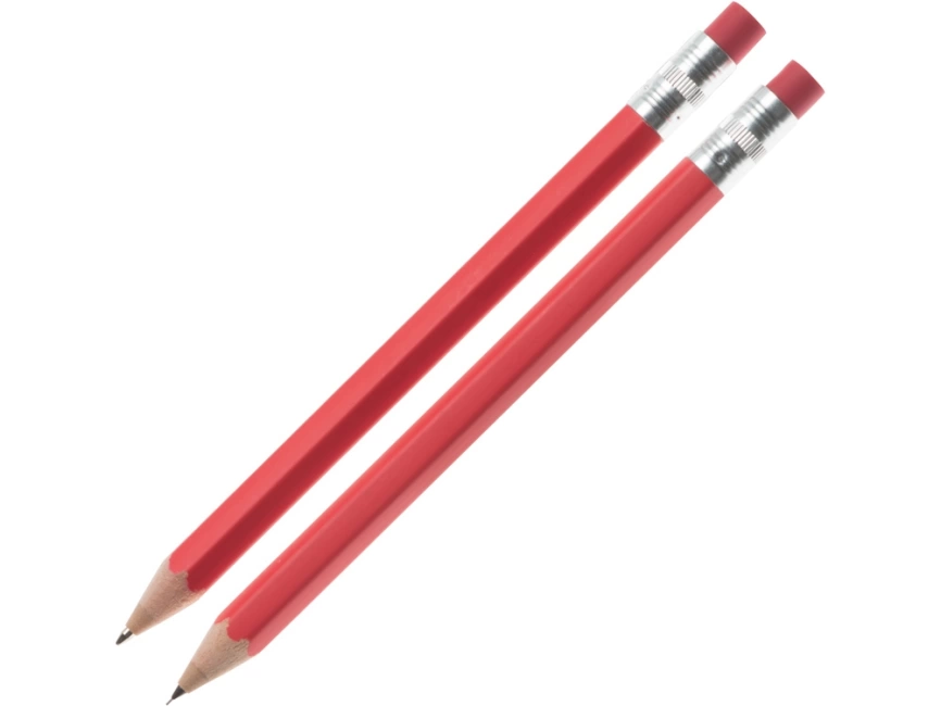 Набор Даллас: ручка шариковая, карандаш с ластиком в футляре, красный фото 1