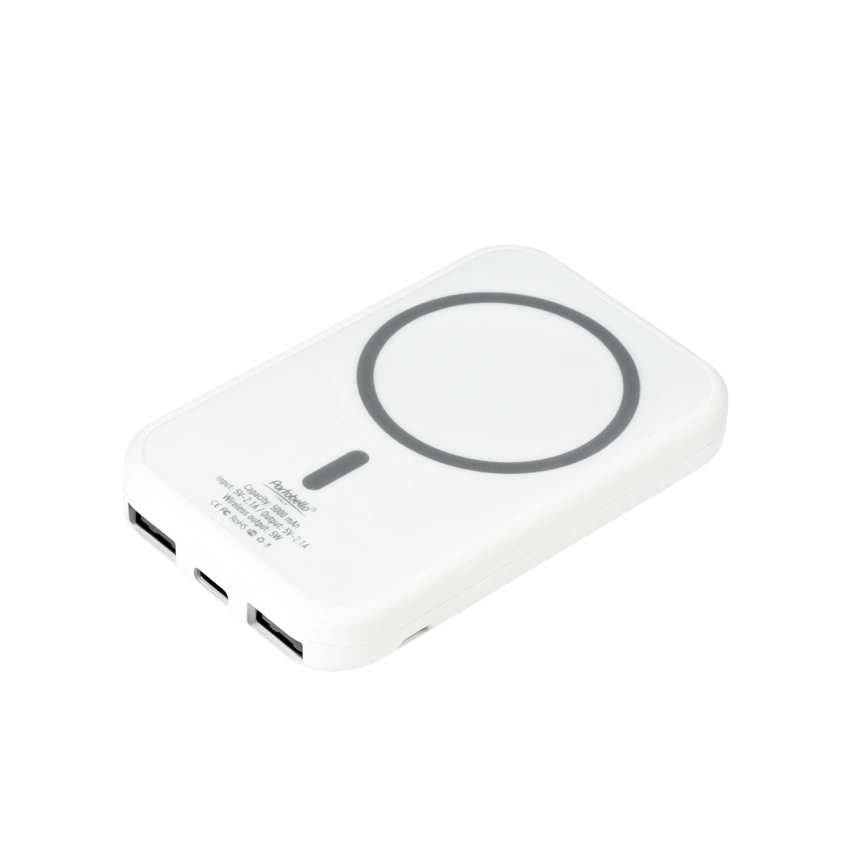 Внешний аккумулятор с беспроводной зарядкой Ultima Wireless Magnetic 5000 mAh, белый фото 1
