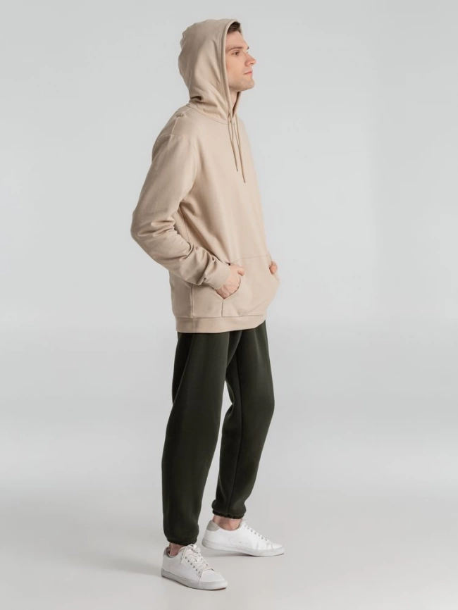 Толстовка с капюшоном унисекс Hoodie, бежевая, размер 3XL фото 13