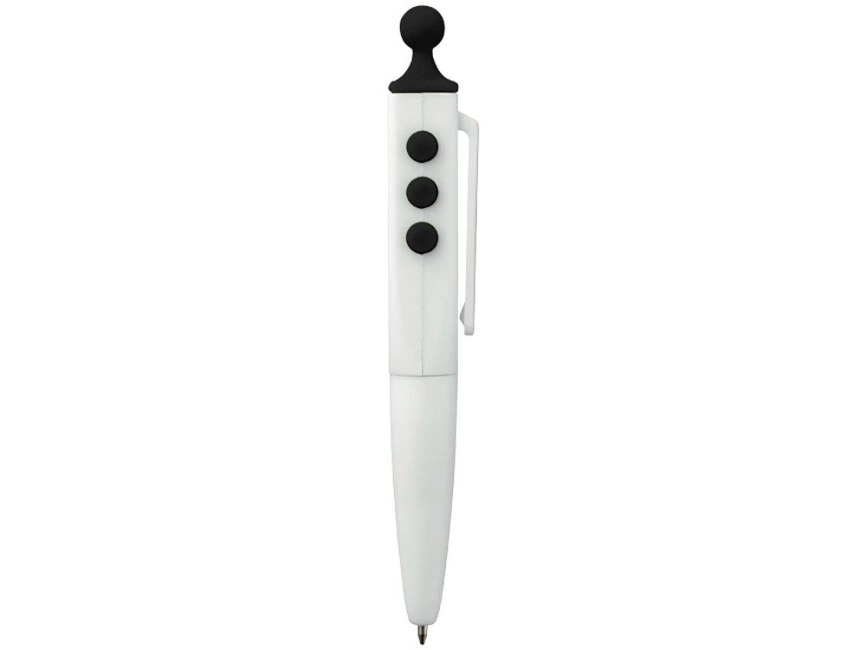 Ручка шариковая Clic Pen, белая с черным фото 6