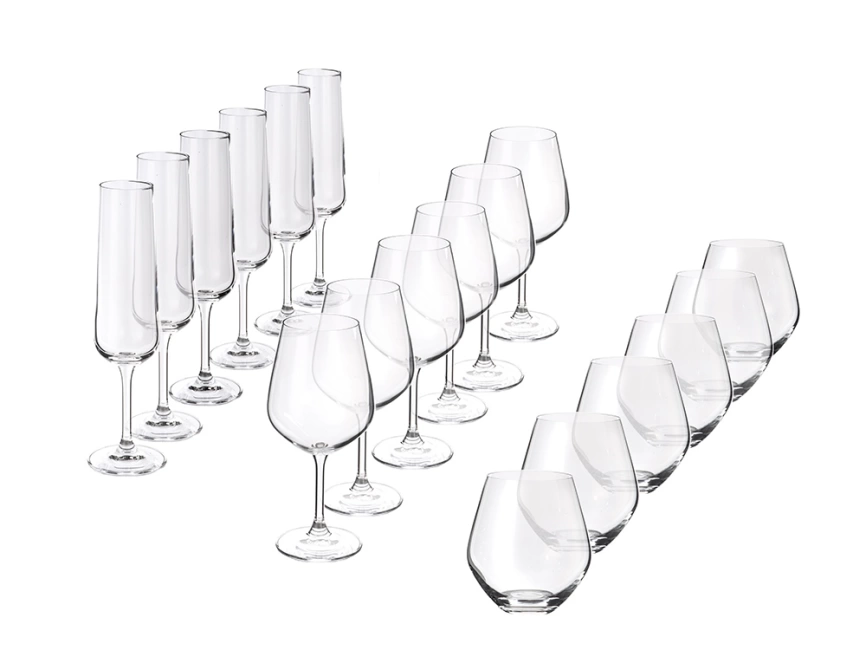 Подарочный набор бокалов для игристых и тихих вин Vivino, 18 шт. фото 1