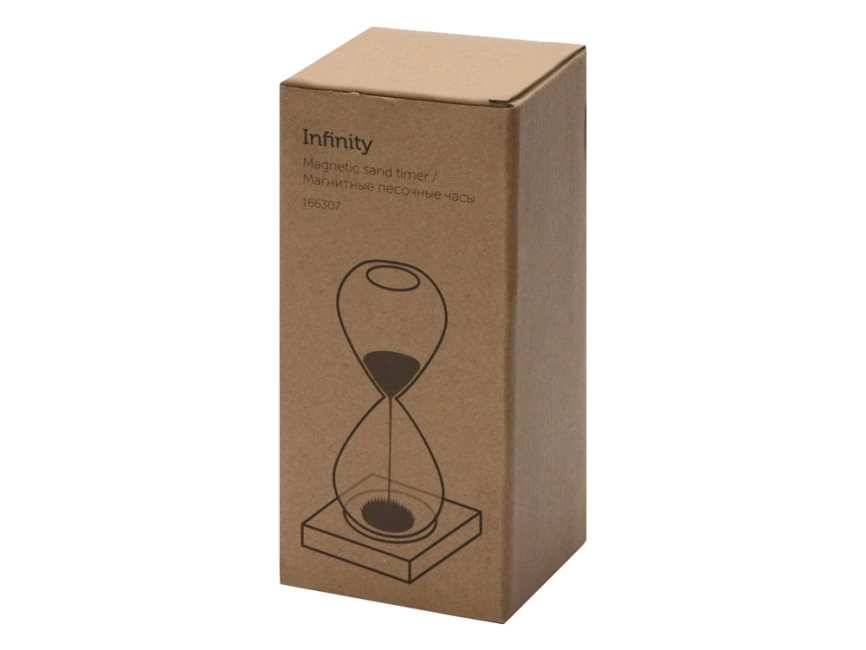 Песочные магнитные часы на деревянной подставке Infinity фото 3