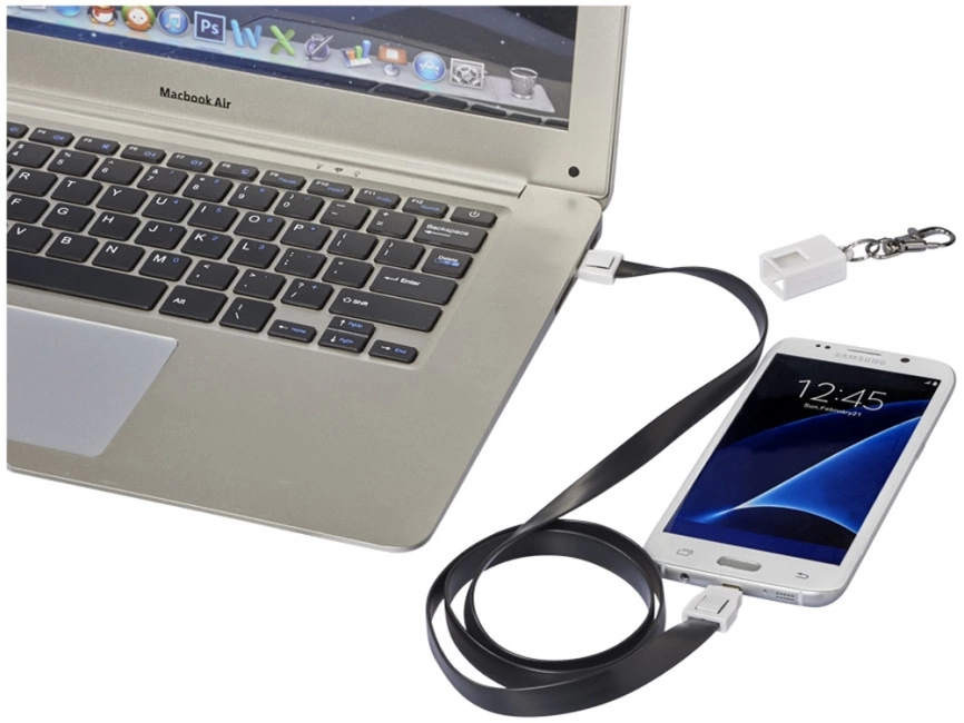 Зарядный кабель-клип 2 в 1, черный фото 3