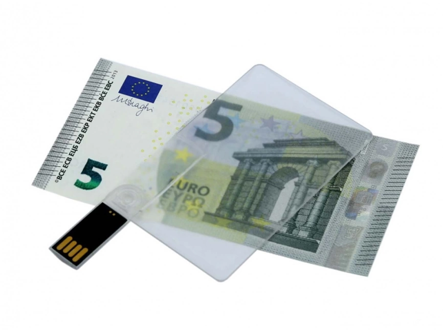 USB-флешка на 8 Гб в виде прозрачной пластиковой карты, прозрачный фото 2