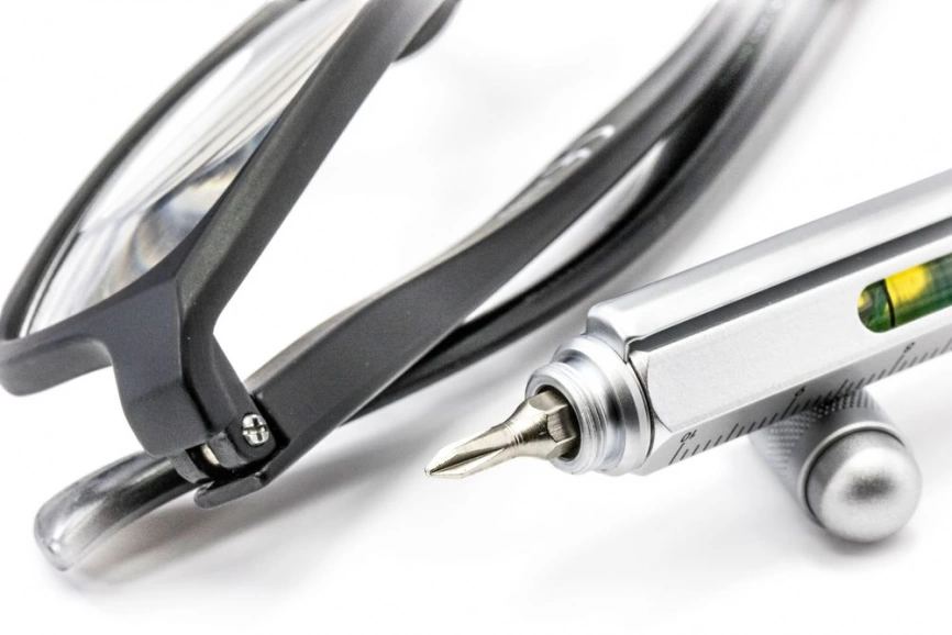 Ручка шариковая Construction, мультиинструмент, серебристая фото 5