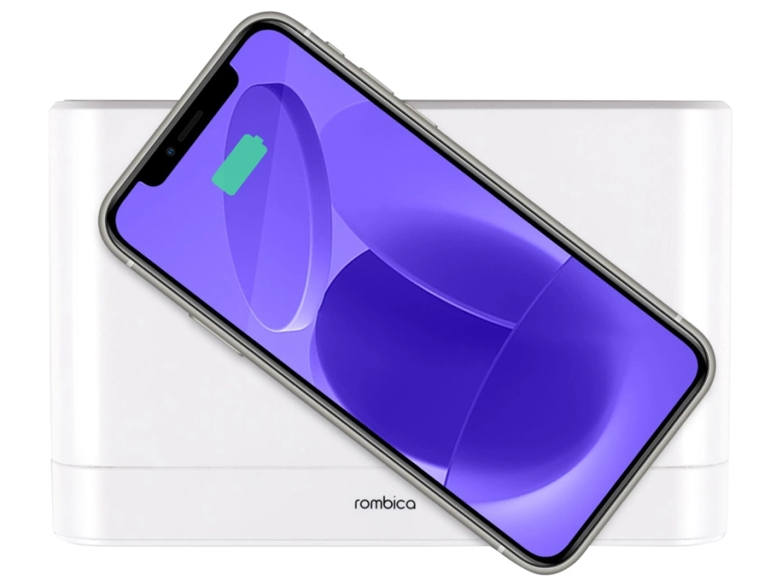 Часы с беспроводным зарядным устройством Rombica Timebox 1, белый фото 5